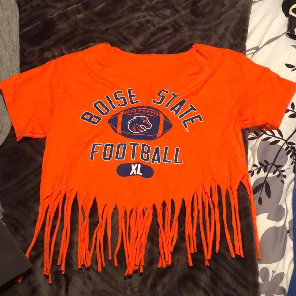 Boise State Frayed Crop Top